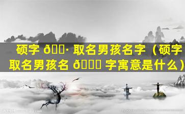 硕字 🕷 取名男孩名字（硕字取名男孩名 🐅 字寓意是什么）